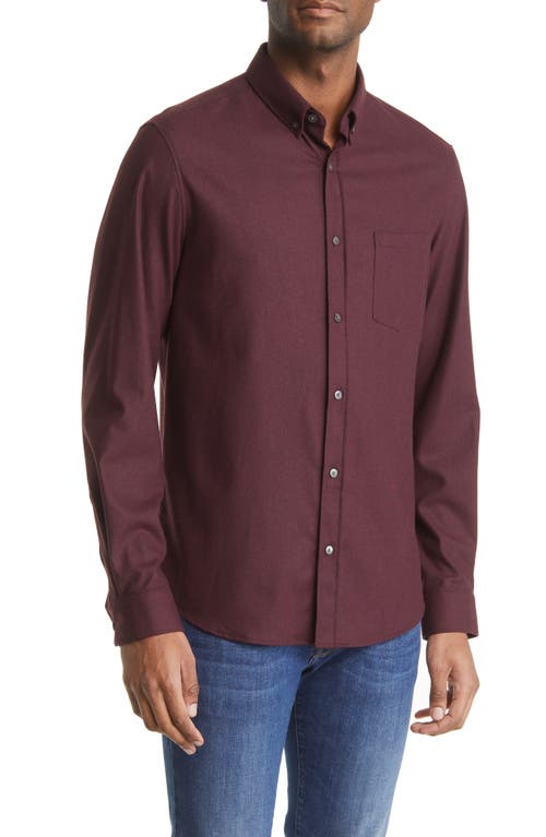 FRAME Washable Button-Up Shirt in Dark Burgundy