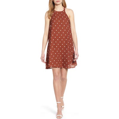 Petite Gibson X Hi Sugarplum! Naples Swing Halter Dress, Brown (Regular & Petite) (Nordstrom Exclusive)