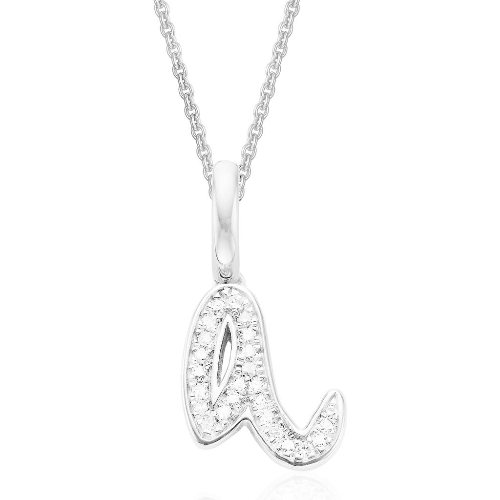 Monica Vinader Alphabet Diamond Pavé Pendant Charm In Silver/diamond- A