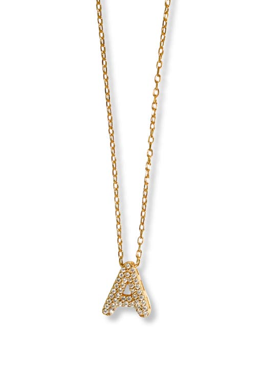 Argento Vivo Sterling Silver Cubic Zirconia Bubble Inital Pendant Necklace In Gold - A
