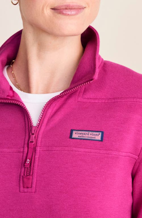 Shop Vineyard Vines Dreamcloth Relaxed Half Zip Sweatshirt In Vivid Fuchsia Hthr