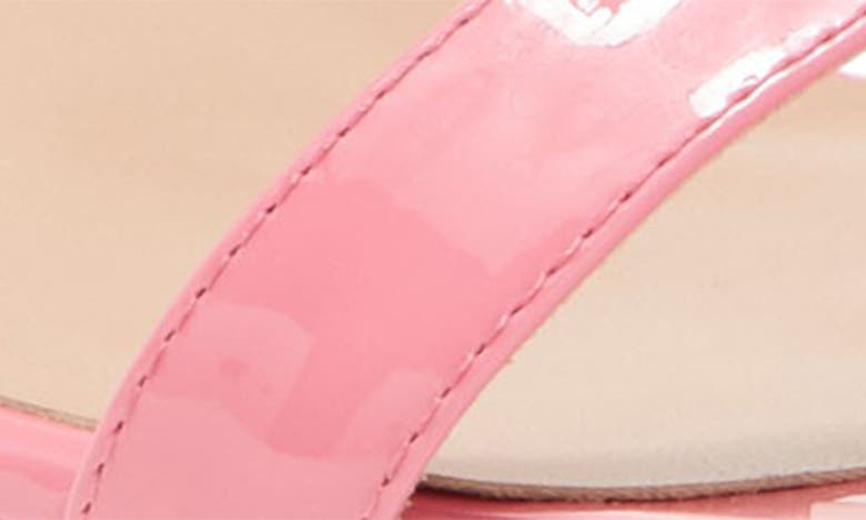 Shop Moschino Patent Leather Block Heel Sandal In Pink