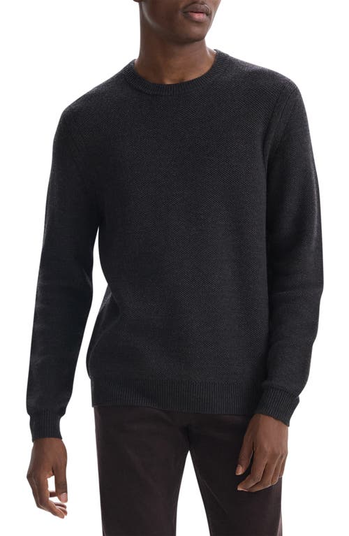 Shop Theory Honeycomb Merino Wool Crewneck Sweater In Mink Melange - 07q