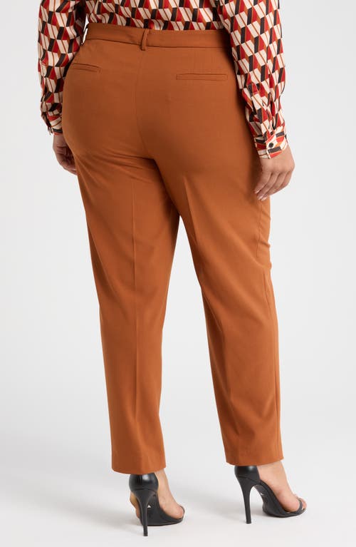 Shop Tahari Asl Classic Straight Leg Pants In Cognac