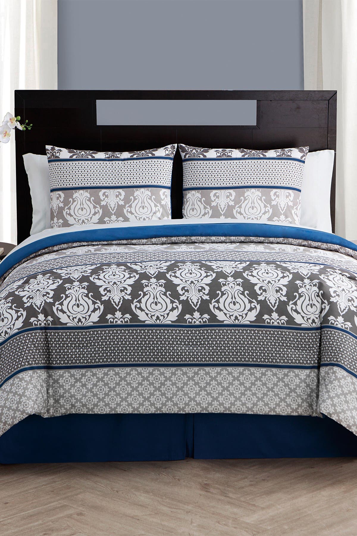 Vcny Home Beckham Blue Damask Bedinabag Comforter Set ModeSens