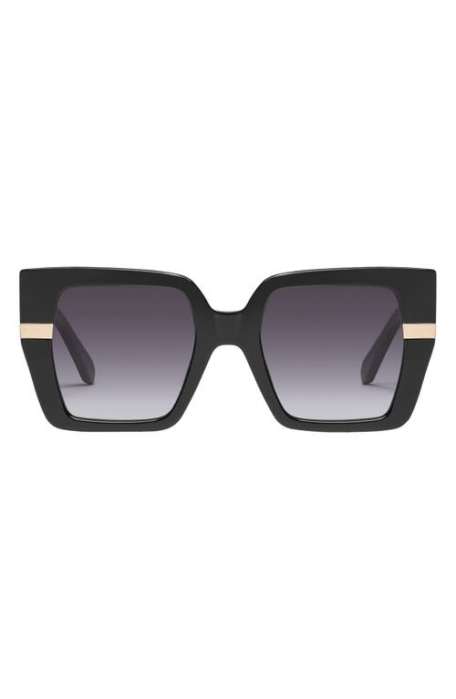 Shop Quay Notorious 51mm Gradient Square Sunglasses In Black/smoke