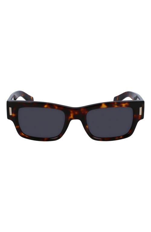 Ferragamo Rivets 53mm Rectangular Sunglasses In Dark Tortoise