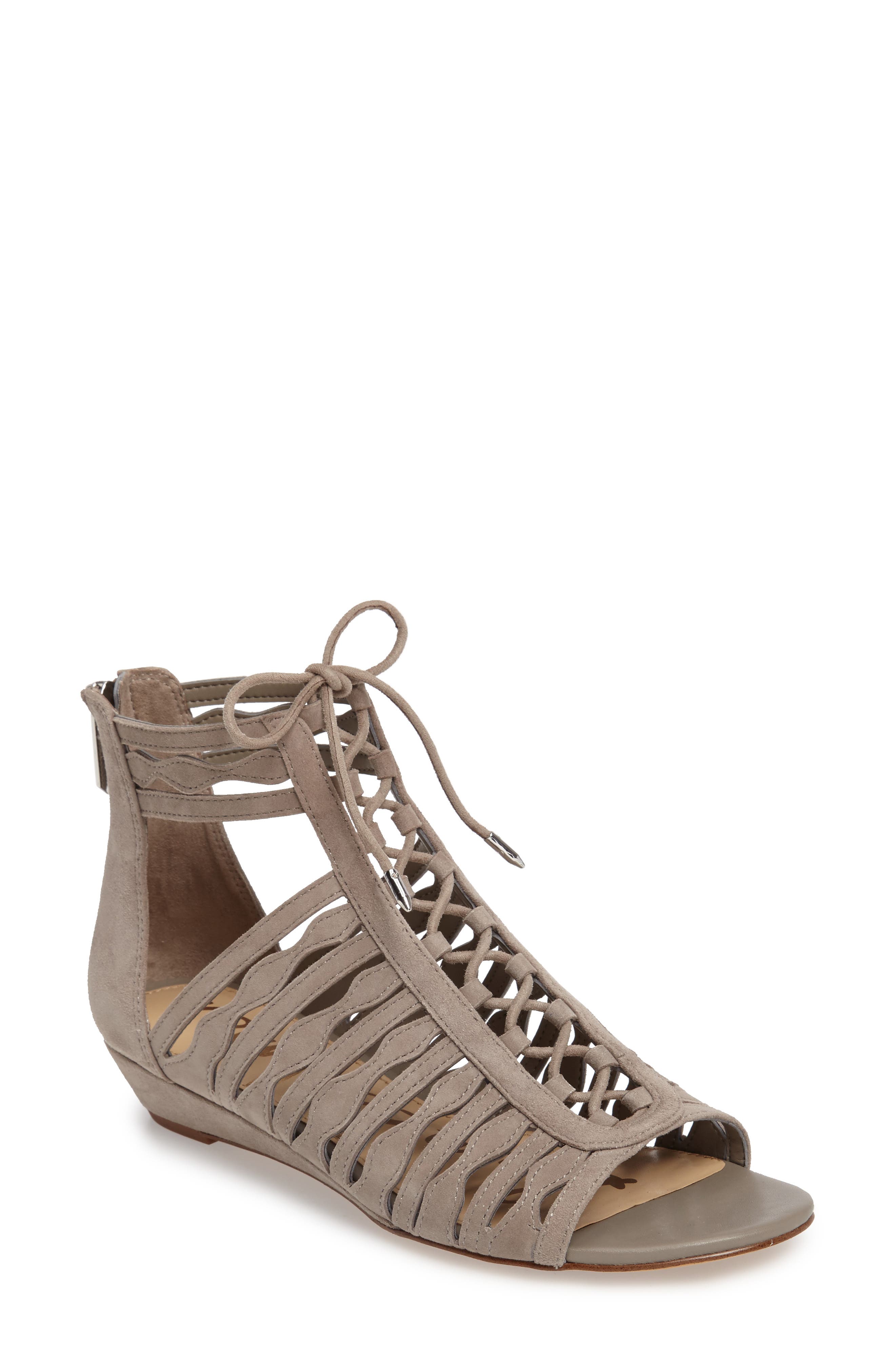 wide width lace up sandals