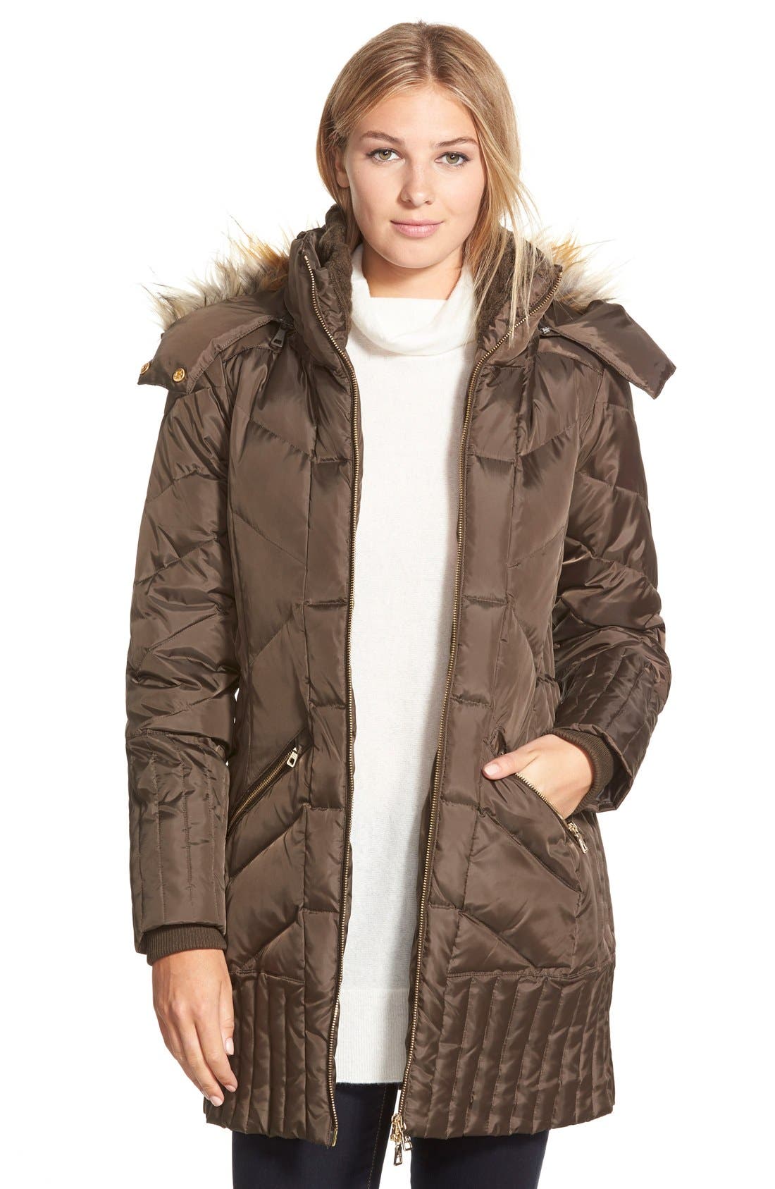 sam edelman faux fur trimmed hooded fill parka