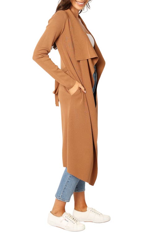 Petal And Pup Petal & Pup Audrina Tie Front Longline Cardigan In Brown