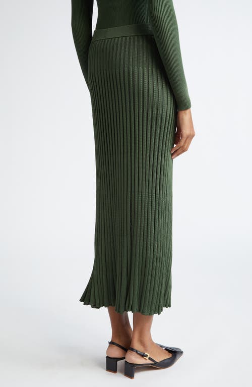 Shop Zimmermann Rib Midi Sweater Skirt In Forest