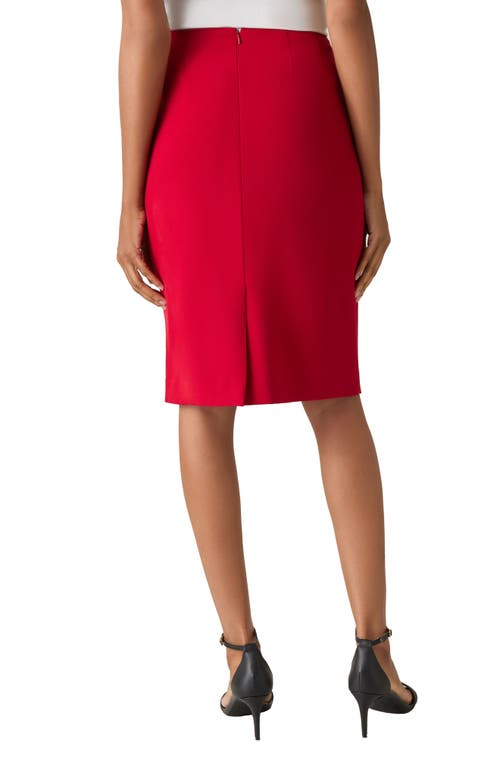 Shop Kasper Stretch Pencil Skirt In Fire Red