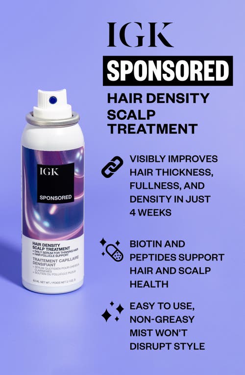 Igk Sponsored Hair Density Scalp Treatment For Thinning Hair 2.1 oz / 63 ml In No Color