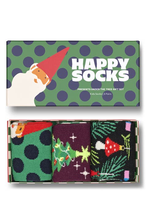 Kids' Assorted 3-Pack Holiday Crew Socks Gift Box (Little Kid)