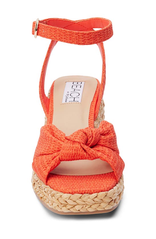 Shop Beach By Matisse Ibiza Ankle Strap Platform Wedge Sandal In Persimmon