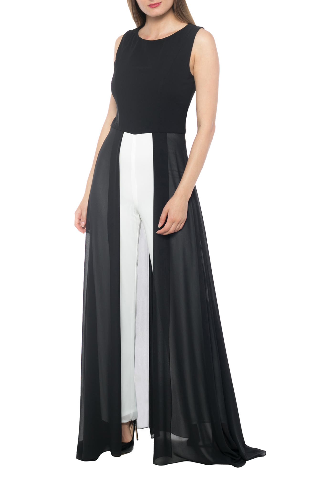 Marina Chiffon 2-Tone Overlay Jumpsuit 