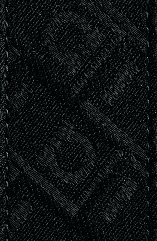 Ferragamo Double Gancio Jacquard Belt In Nero/logo