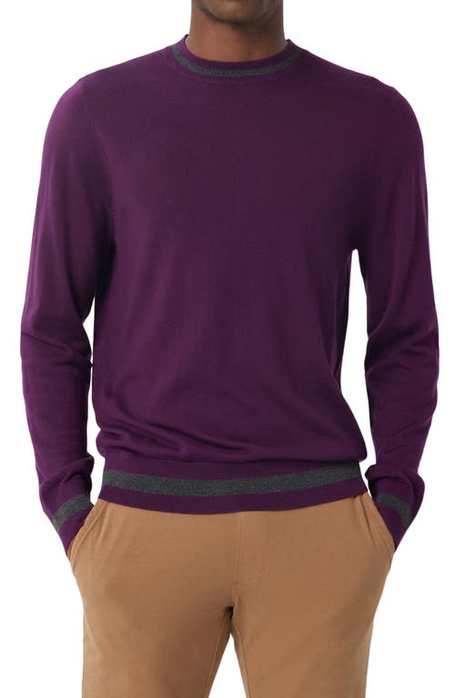 Good Man Brand Tipped Merino Wool Sweater in Grape Wine