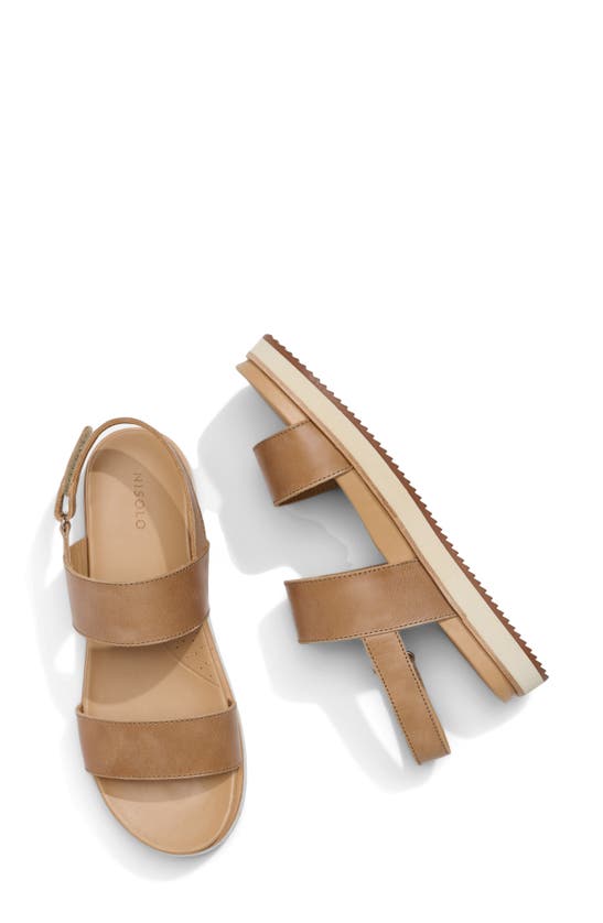 Shop Nisolo Go-to Flatform Slingback Sandal In Almond Suede