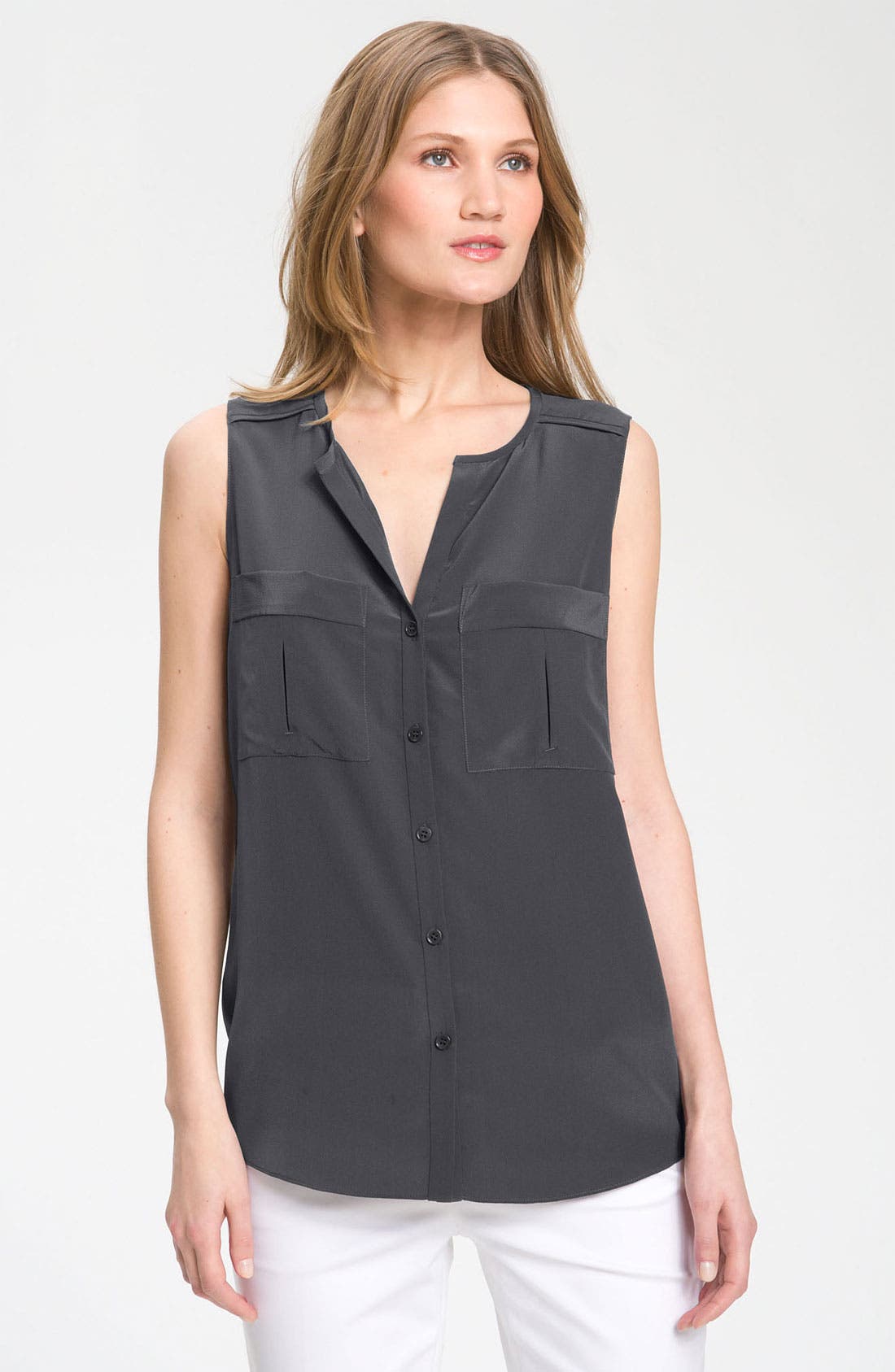 Nordstrom Collection Sleeveless Fluid Silk Blouse Nordstrom