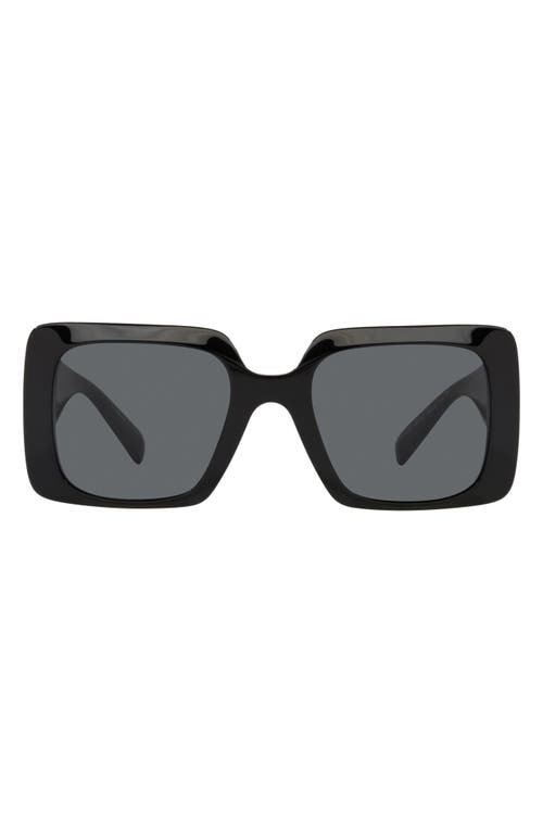Versace 54mm Rectangle Sunglasses In Black/dark Grey