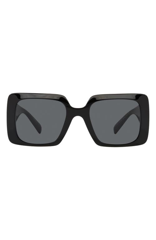 Shop Versace 54mm Rectangle Sunglasses In Black/dark Grey