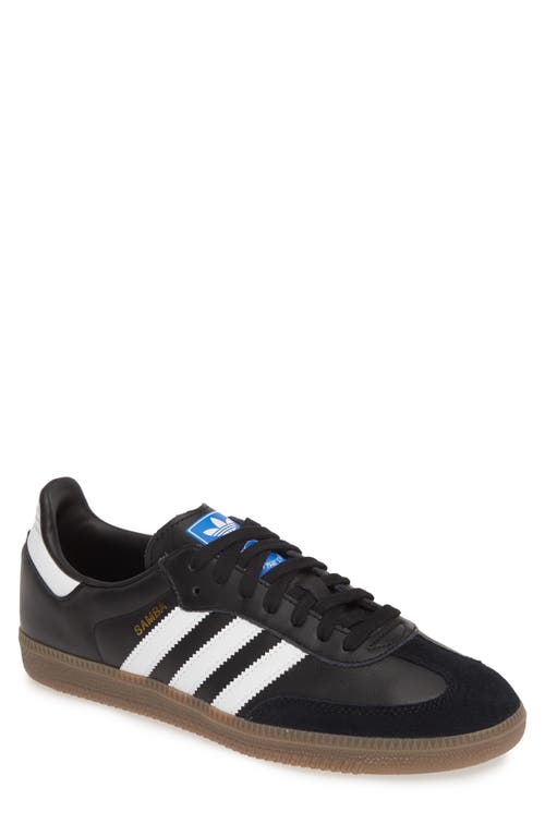 Adidas Originals Low-top Rubber Sole Sneakers With Contrast Stripes In Black