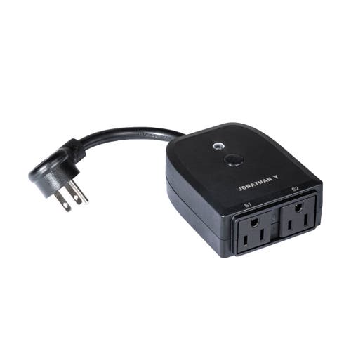 Jonathan Y Outdoor Smart Dual Plug In Black