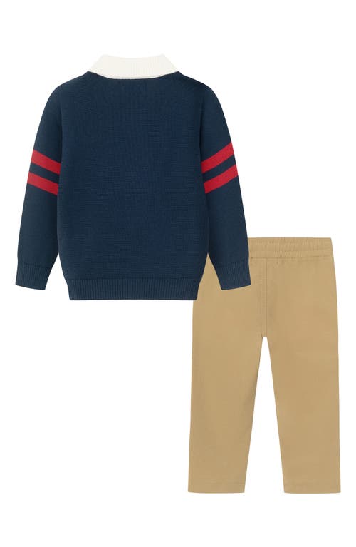 Shop Andy & Evan Collared Sweater & Pants Set In Nvj