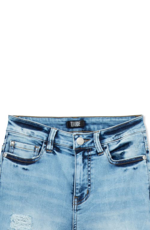 Truce Kids' Ripped Step Hem Flare Jeans In Light Stone
