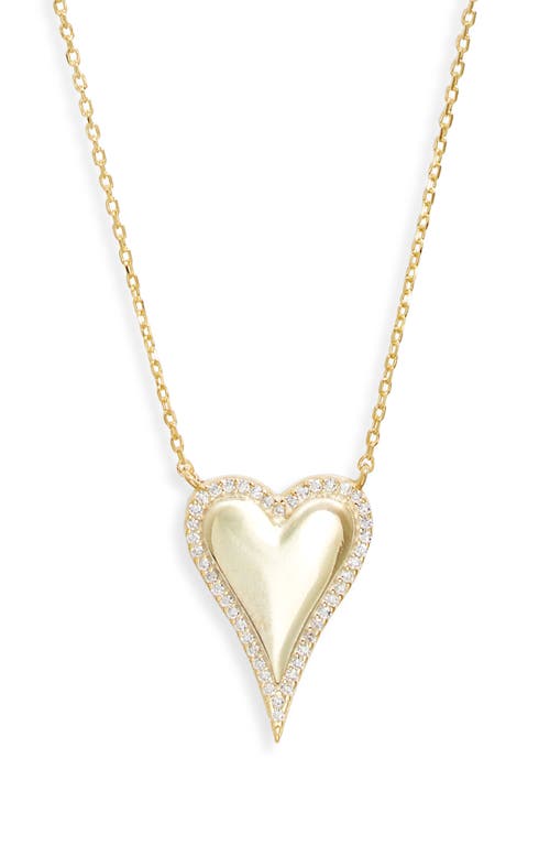 SHYMI Cubic Zirconia Pavé Heart Pendant Necklace in Gold at Nordstrom