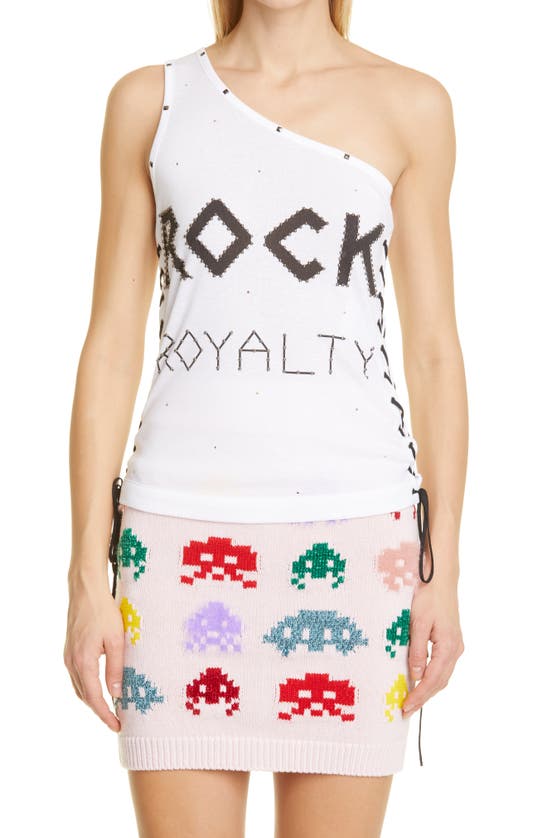Stella Mccartney Rock Royalty One-shoulder Graphic Tee In White