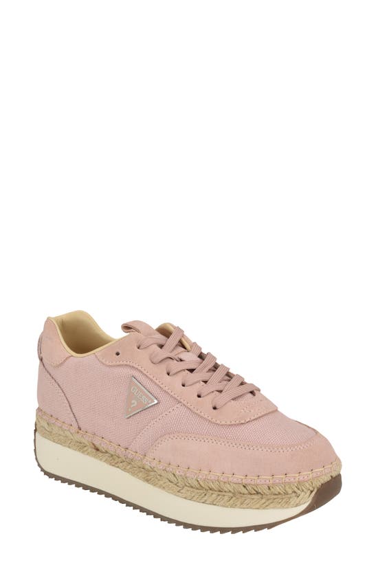 Shop Guess Stefen Espadrille Platform Sneaker In Light Pink