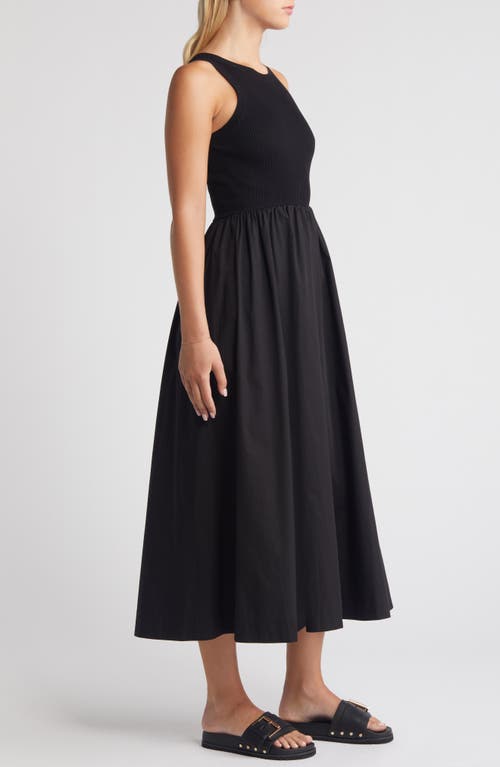 Shop Moon River Mixed Media Sleeveless Sundress In Black