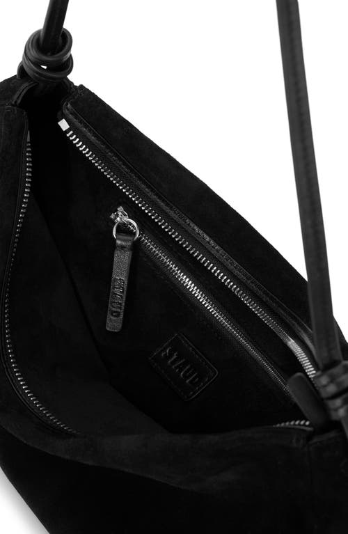 Shop Staud Wally Suede Shoulder Bag In Black