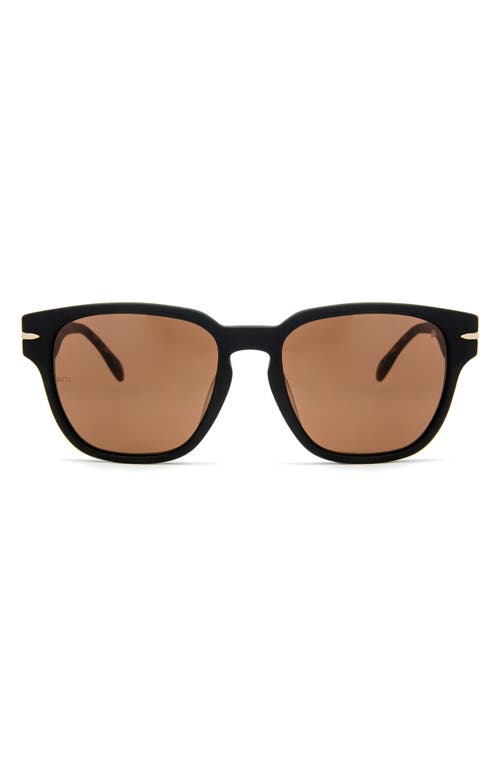 Shop Mita Sustainable Eyewear Key West 55mm Square Sunglasses In Shiny Black/brown