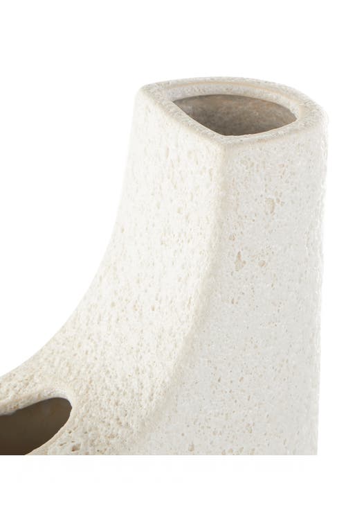 Ginger Birch Studio Geometric Ceramic Vase In White