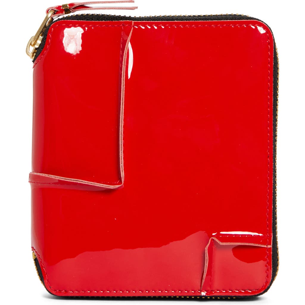 Comme Des Garçons Wallets Patent Leather Wallet In Red