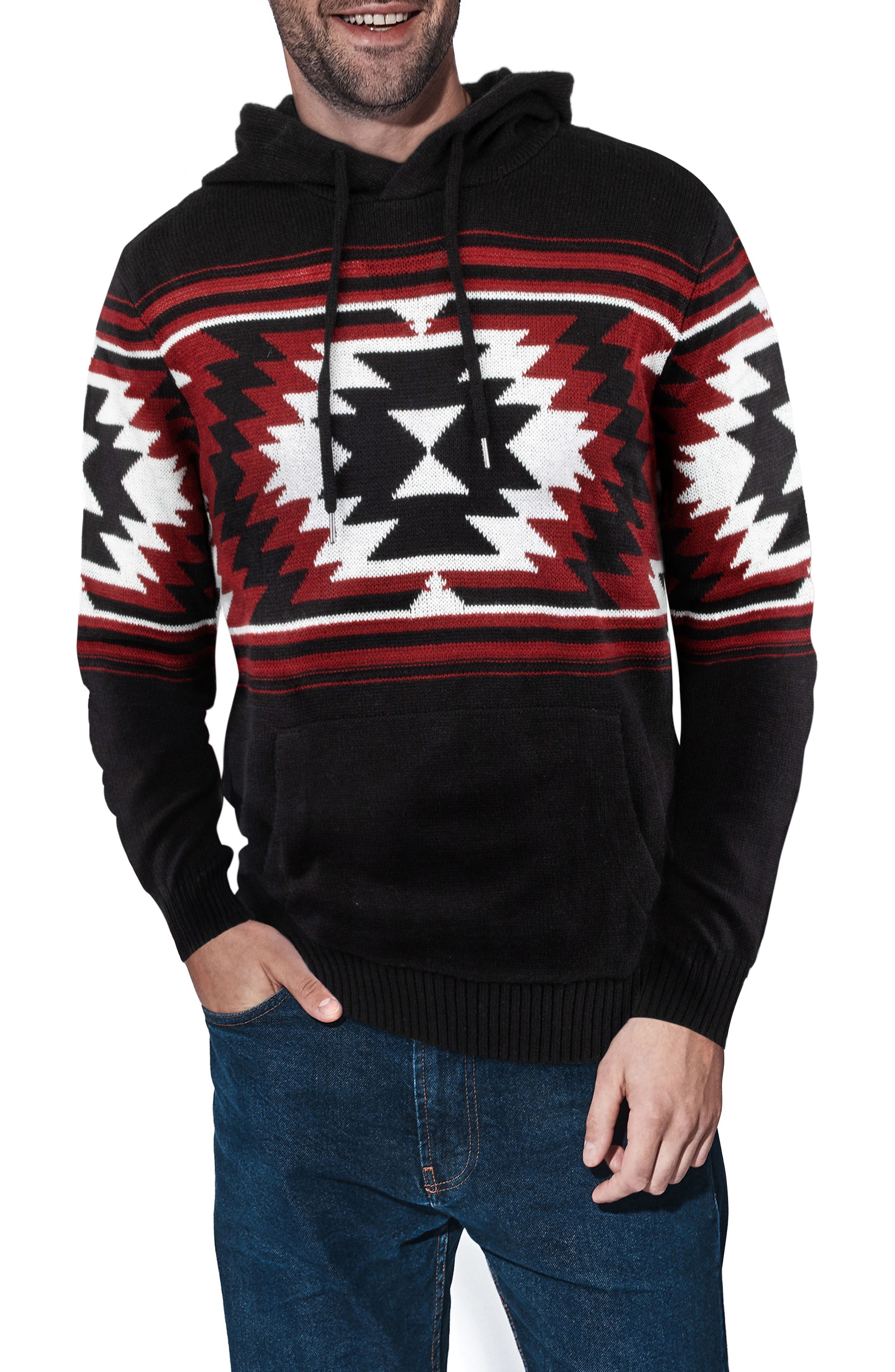 geometric print hoodie