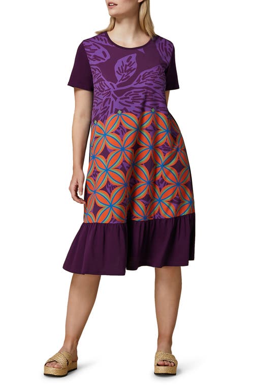 Piroga Print Jersey Dress in Lilak