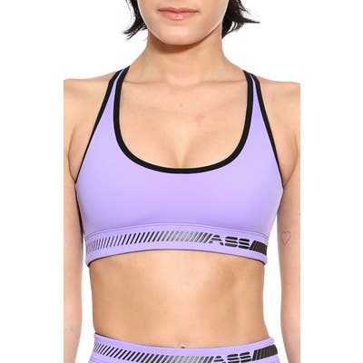 Adam Selman Sport Cross Back Sports Bra, Purple