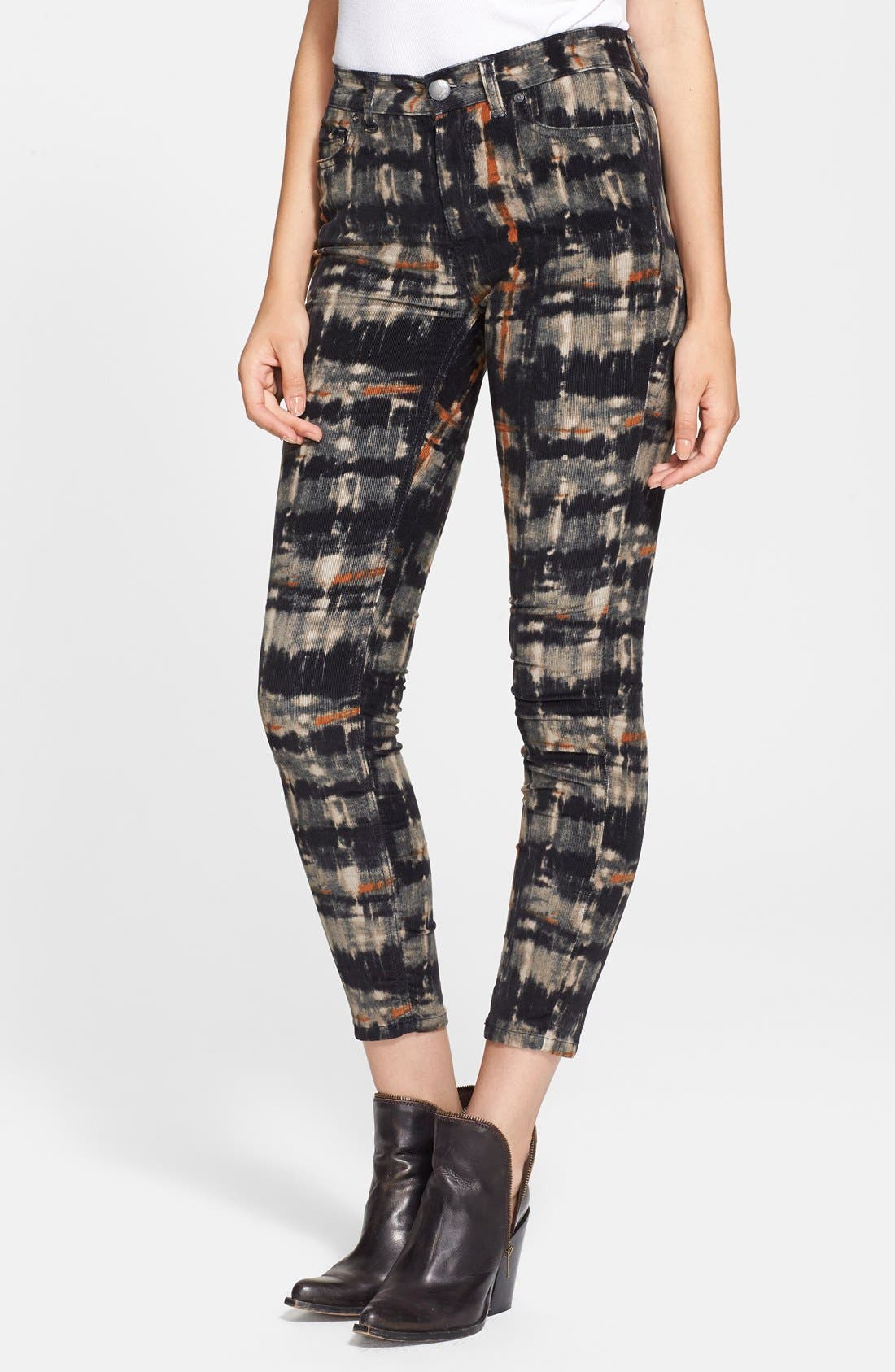 free people plaid skinny pants