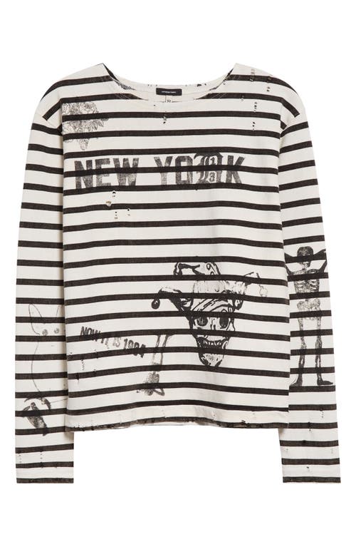 Shop R13 Breton Stripe Long Sleeve T-shirt In Black And White Stripe