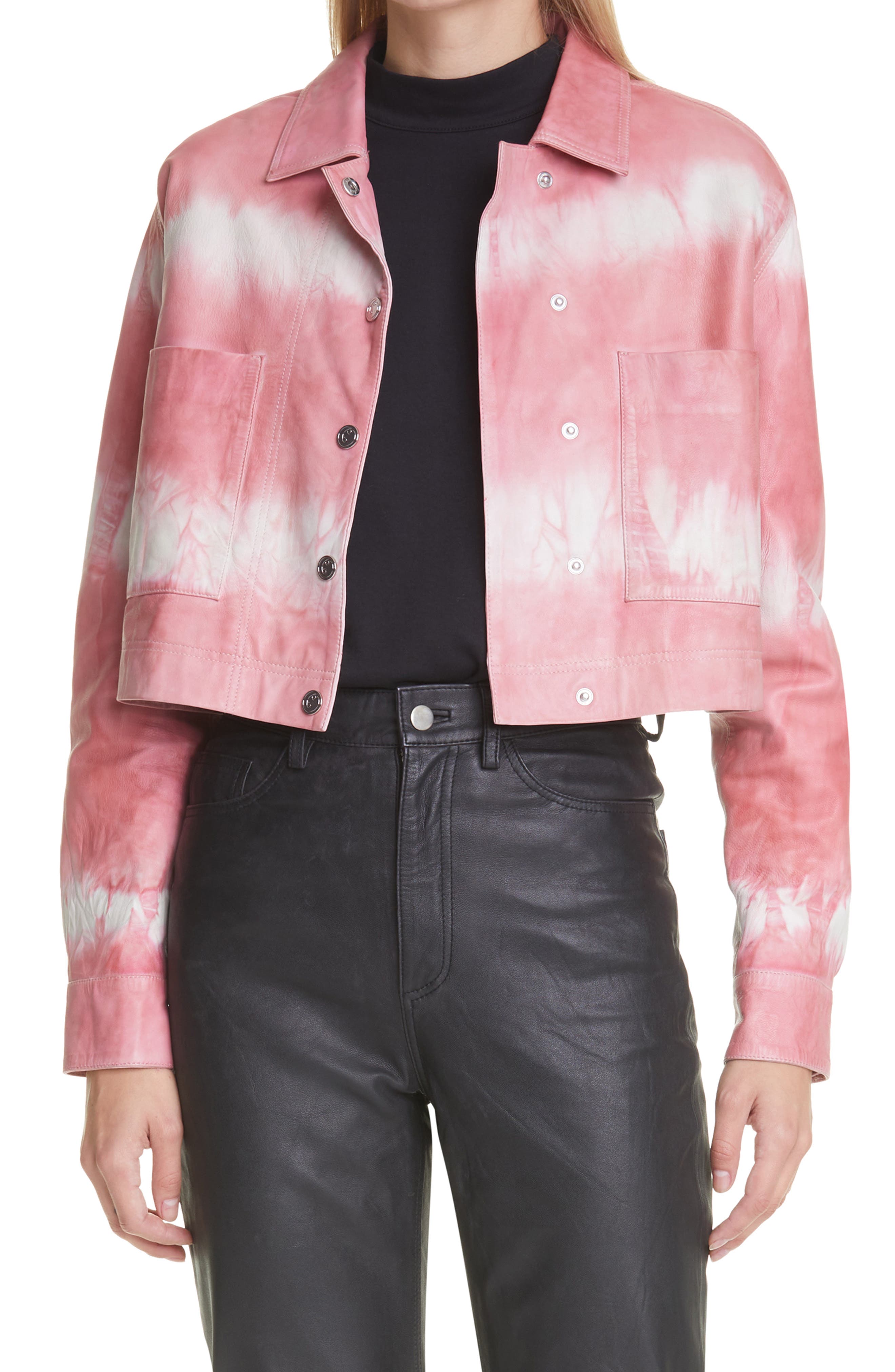 hot pink leather jacket