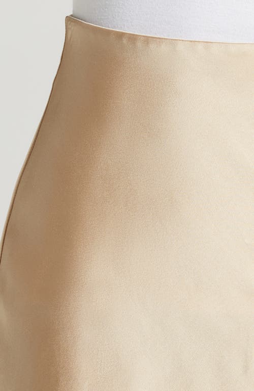 Frame 90s Silk Bias Skirt In Khaki Tan