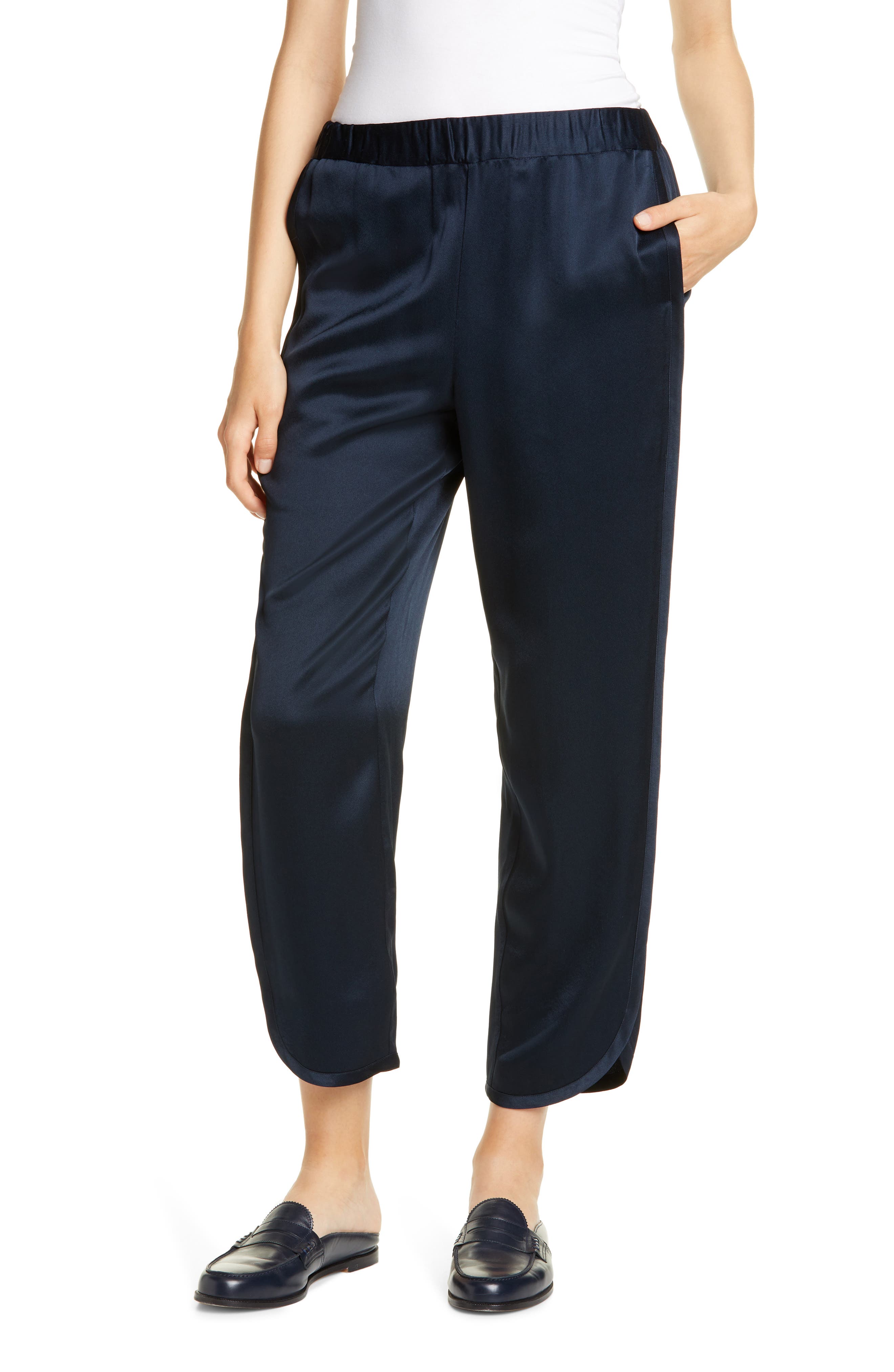 Joie Pants Baduna Satin Ankle Pants