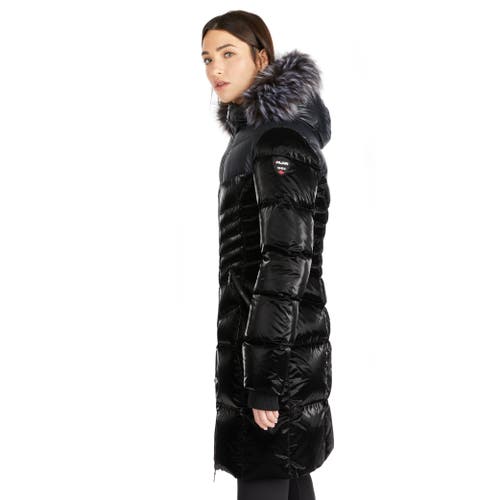 Shop Pajar Faye Quilted Puffer With Fixed Hood And Detachable Hood And Faux Fur Trim In Black