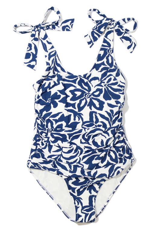 Shop Hanky Panky Scoop One-piece Swimsuit In Poolside Blue Print