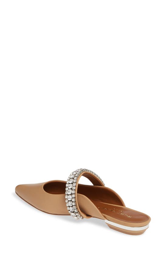 Shop Kurt Geiger London Princely Crystal Embellished Mule In Camel Leather