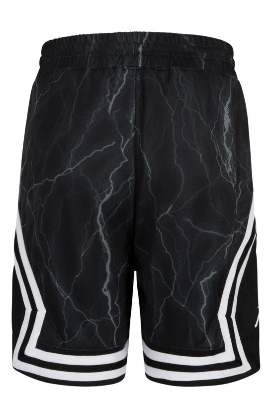 Shop Jordan Kids' Dri-fit Diamond Mesh Basketball Shorts In Black/ White